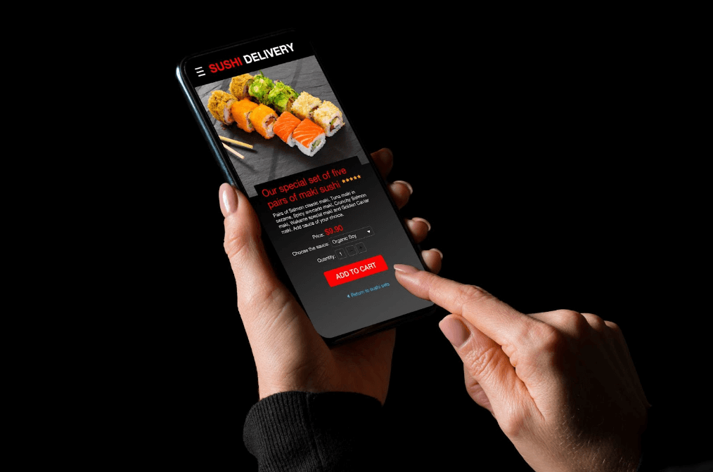 ordering food online on mobile phone